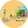 Watercolor Of Amsterdam Netherlands City Sticker