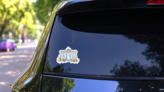 Watercolor Of Brandenburg Gate Berlin, Germany Sticker on a Rear Car Window (New) example