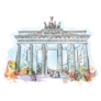 Watercolor Of Brandenburg Gate Berlin, Germany Sticker