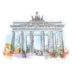 Watercolor Of Brandenburg Gate Berlin, Germany Sticker