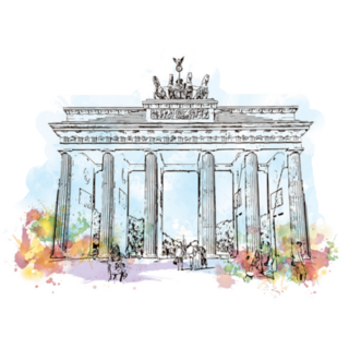 Watercolor Of Brandenburg Gate Berlin, Germany Sticker