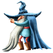 Watercolor Old Wizard Sticker