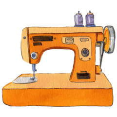 Watercolor Orange Sewing Sticker