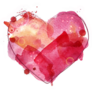 Watercolor Painted Heart Sticker