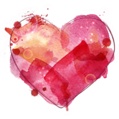 Watercolor Painted Heart Sticker