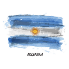 Watercolor Painting Flag Of Argentina Sticker