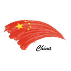 Watercolor Painting Flag Of China Sticker