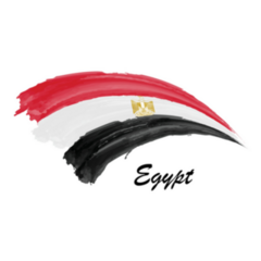 Watercolor Painting Flag Of Egypt Brush Stroke Sticker