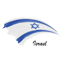 Watercolor Painting Flag Of Israel Sticker