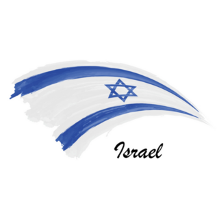 Watercolor Painting Flag Of Israel Sticker