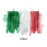 Watercolor Painting Flag Of Italy Lettering Sticker