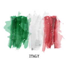 Watercolor Painting Flag Of Italy Lettering Sticker