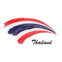 Watercolor Painting Flag Of Thailand Sticker