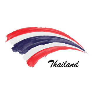 Watercolor Painting Flag Of Thailand Sticker