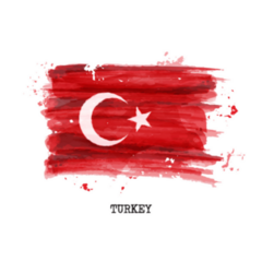 Watercolor Painting Flag Of Turkey Sticker