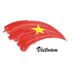 Watercolor Painting Flag Of Vietnam Sticker