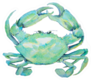 Watercolor Painting Of Blue Green Crab Sticker