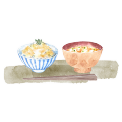 Watercolor Painting Of Japanese Traditional Food Sticker