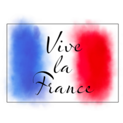 Watercolor Painting Of The French Flag Vive La France Sticker