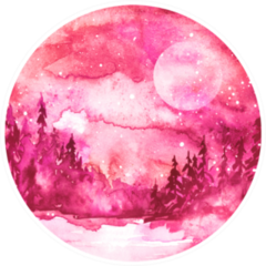 Watercolor Painting Silhouettes Of Fir Trees Sticker