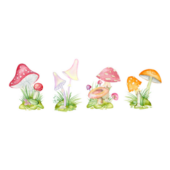 Watercolor Pastel Set Of Mushrooms Sticker