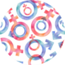 Watercolor Pattern Of Gender Symbols In Pastel Sticker