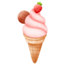Watercolor Pink Ice Cream Sticker