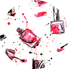 Watercolor Pink Pattern Nail Polish Sticker