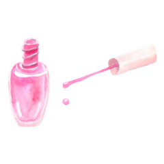 Watercolor Pink Polish Illustration Sticker