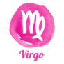 Watercolor Pink Virgo Icon Sticker 