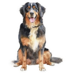 Watercolor Portrait Berner Sticker