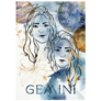 Watercolor Poster Of Zodiac Sign Gemini Sticker