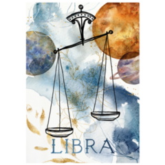 Watercolor Poster Of Zodiac Sign Libra Sticker