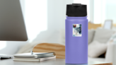 Watercolor Poster Of Zodiac Sign Scorpio Art Sticker on a Water Bottle (New) example