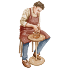 Watercolor Pottery Sticker