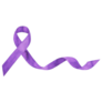 Watercolor Purple Waving Alzheimers Ribbon Sticker