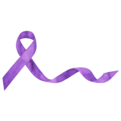 Watercolor Purple Waving Alzheimers Ribbon Sticker