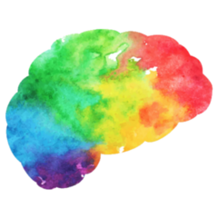 Watercolor Rainbow Brain Sticker