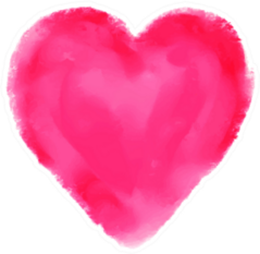 Watercolor Red Pink Heart Sticker