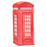 Watercolor Red Telephone Booth London England Sticker