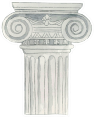 Watercolor Roman Column Sticker