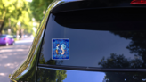 Watercolor Sailor And Mermaid In Love Sticker on a Rear Car Window (New) example