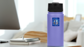 Watercolor Sailor And Mermaid In Love Sticker on a Water Bottle (New) example