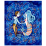 Watercolor Sailor And Mermaid In Love Sticker
