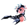 Watercolor Scorpio Illustration Blooming Flowers Sticker