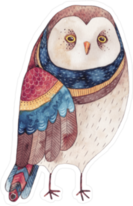 Watercolor Scowling Owl Sticker