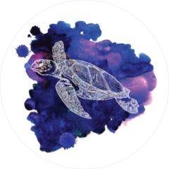 Watercolor Sea Turtle Swimming Sticker