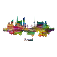 Watercolor Seoul Sticker