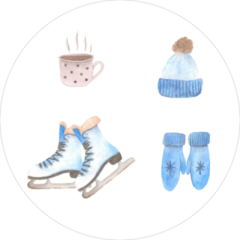 Watercolor Set Clothes And Skates Sticker