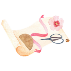 Watercolor Sew Composition Sticker